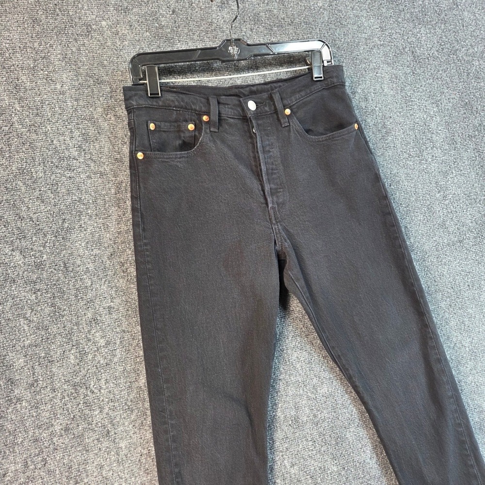 Levi's Premium 501 Big E Black Jeans 28x29 High Rise Button Fly Straight Leg - Picture 5 of 16